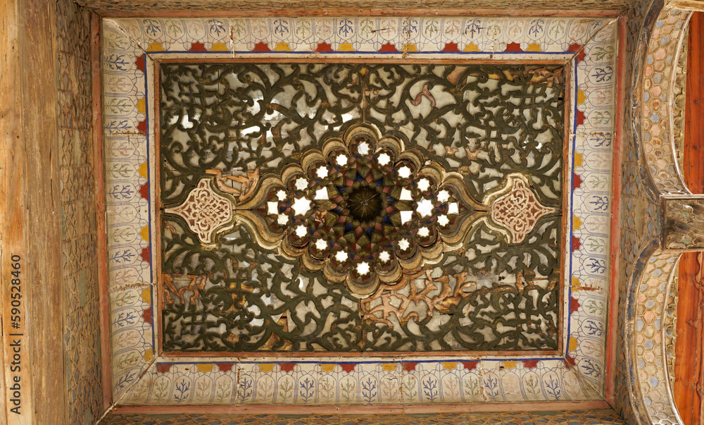 Wooden ceiling in oriental style
