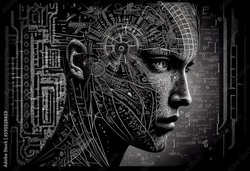 Artificial intellect wallpaper illustration. Future and technology. Neural networks progress and innovations. Artificial intellect wallpaper illustration. Future and technology. Neural networks progress and innovations.