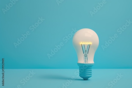 Light bulb on blue background, idea concept