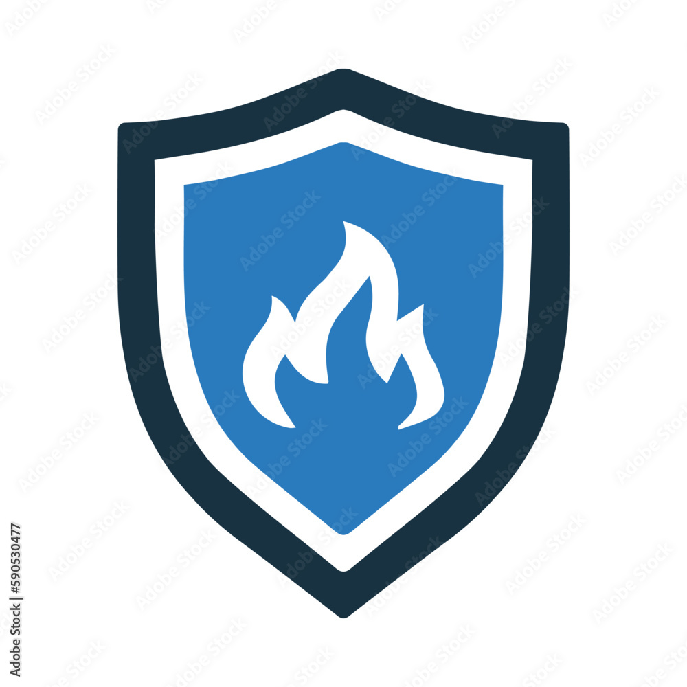 Fire, shield, alarm, fire protection alarm icon Fire, shield, alarm, fire protection alarm icon