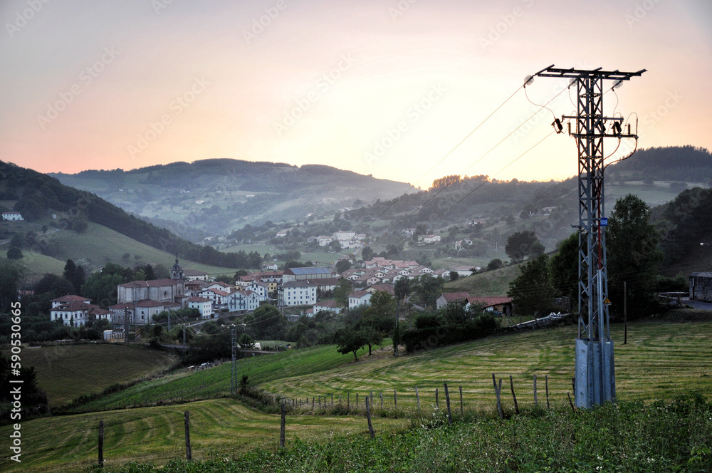 Superb view over the valley of Bidegoian.
Bidegoian, Bidania-Goiatz, Gipuzkoa, Basque Country, Spain, Europe
