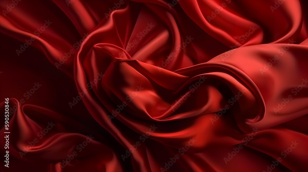 Obraz premium Red Silk Background, Image Ai Generated