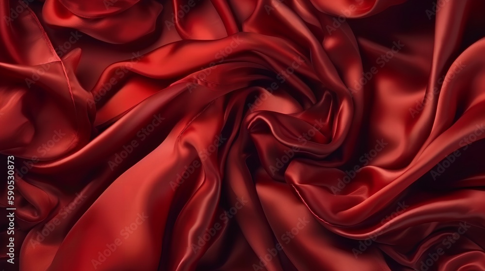 Obraz premium Red Silk Background, Image Ai Generated