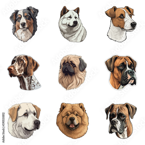 Dogs Flat Icon Set Isolated On White Background © Maxim