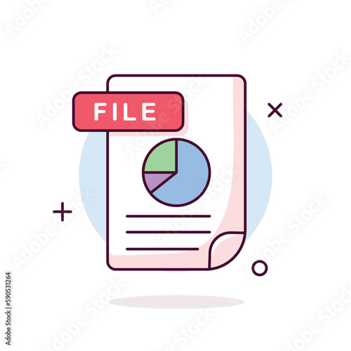 Slide Document Icon. Cute Vector Illustration