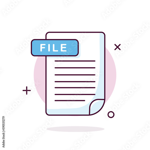 Document File Type Icon. Cute Vector Illustration