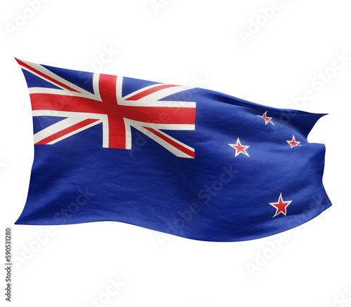 Εκτύπωση καμβά Waving flag of New Zealand isolated on transparent background