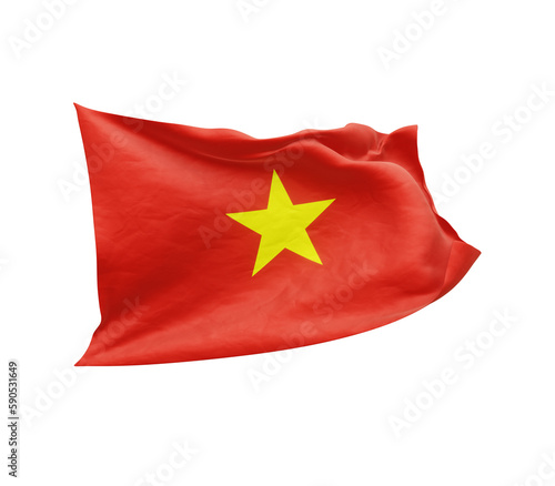 Canvas Print Waving flag of Vietnam isolated on transparent background