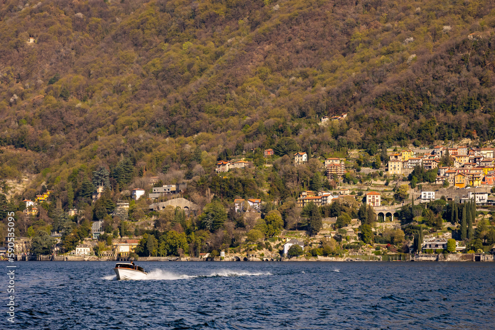 Lago di Como, Lake Como, Italy, with Palacio's and water taxi