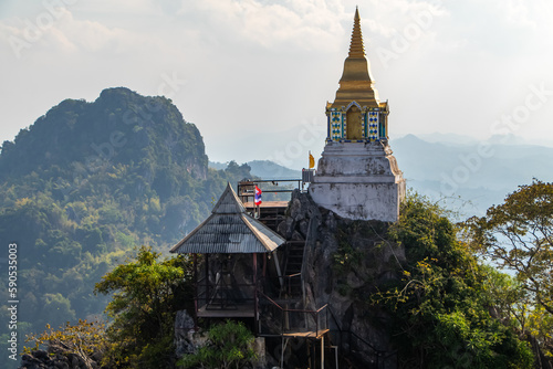 Wat Phutthabat Sutthawat, hilltop temple and stupa photo