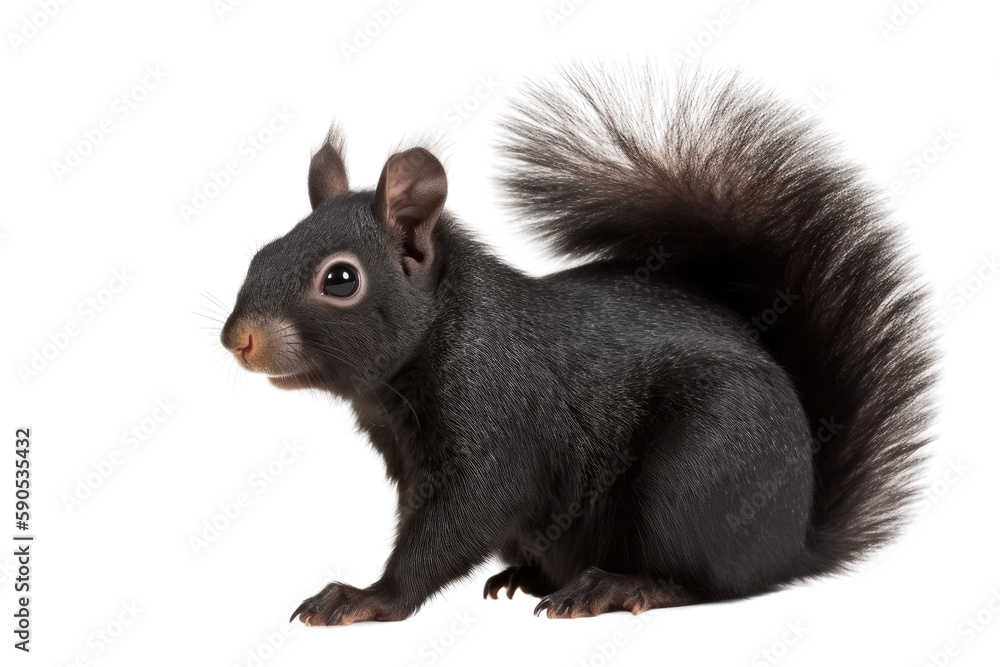 Obraz premium black squirrel isolated on transparent background