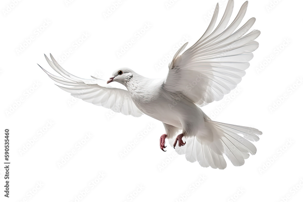 Fototapeta premium dove of peace in flight isolated on transparent background