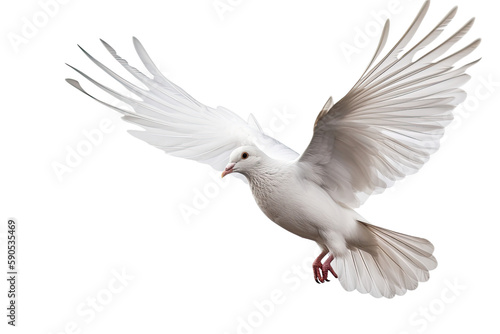 dove in flight isolated on transparent background