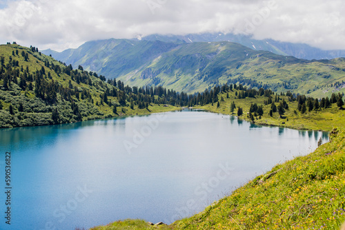 lake and mountains photo