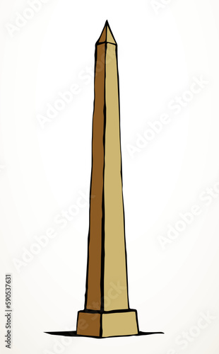 Vector drawing. Egyptian pillar obelisk