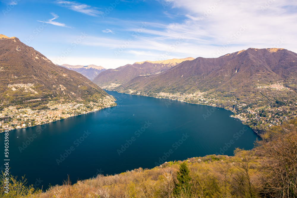 Lago di Como, Lake Como, Italy, high altitude view from Montepiatto Lago di Como, Lake Como, Italy, high altitude view from Montepiatto