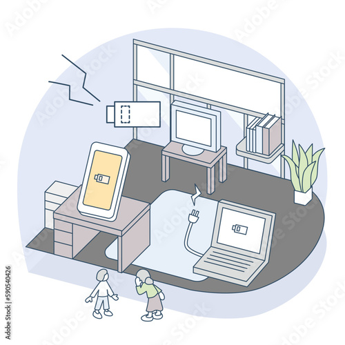 A workplace with an unreliable power supply.