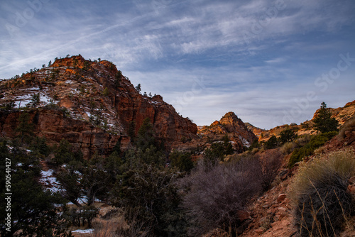 Utah's scenic canyons during the winter