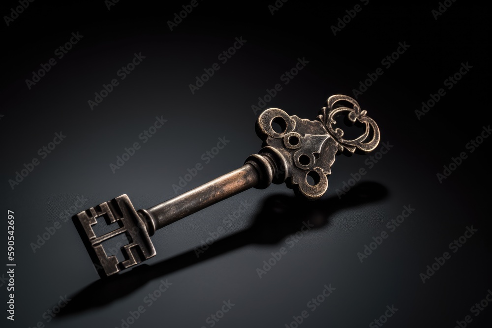 Skeleton key, antique. Generative AI. Skeleton key, antique. Generative AI.