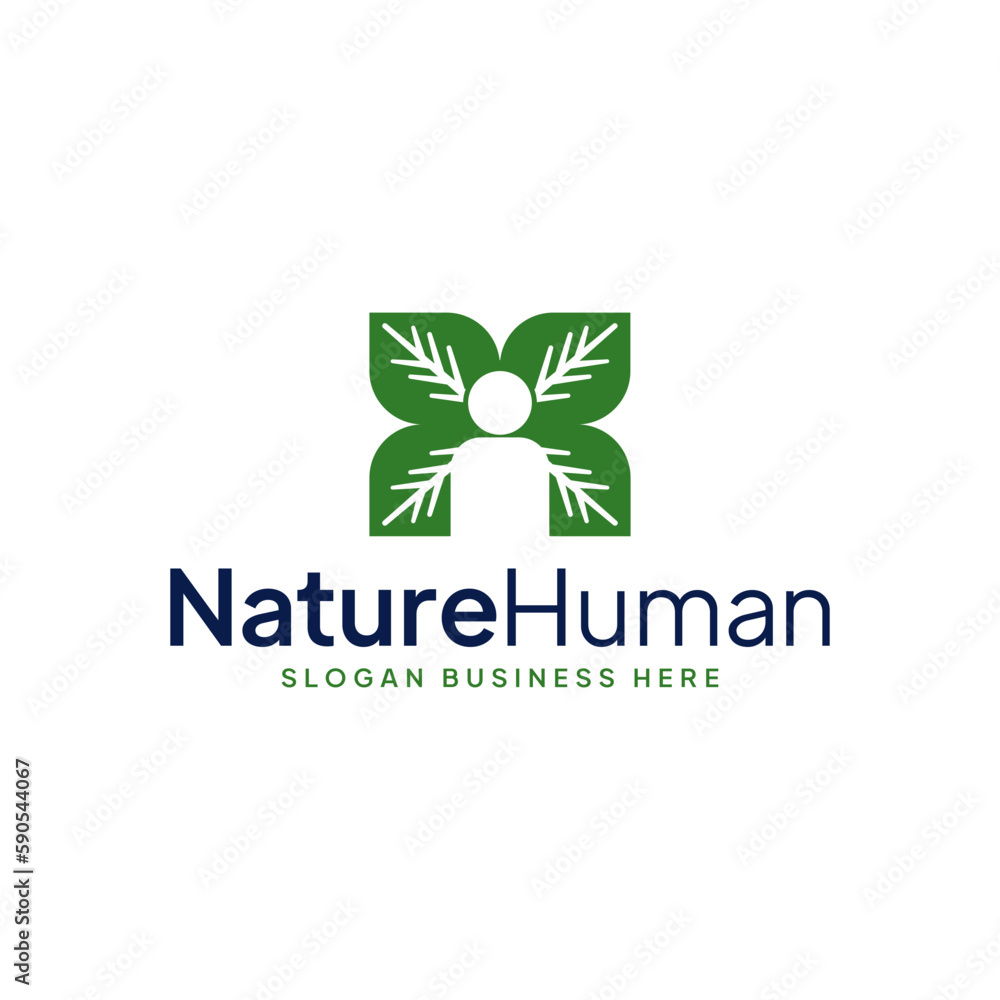 Letter m human leaf logo vector. Letter m human leaf logo vector.