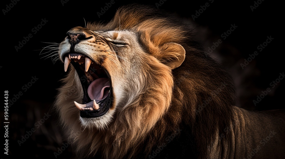 Fototapeta premium The lion's powerful roar