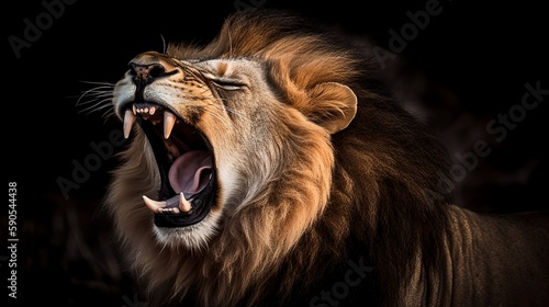 The lion's powerful roar