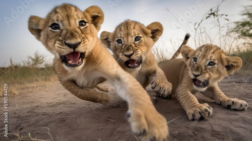 Lion Cubs' Playtime