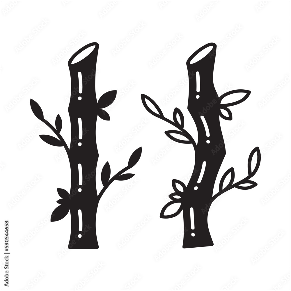 Fototapeta premium Bamboo vector icon. Bamboo tree flat sign design illustration. Bamboo nature tree symbol pictogram. UX UI icon