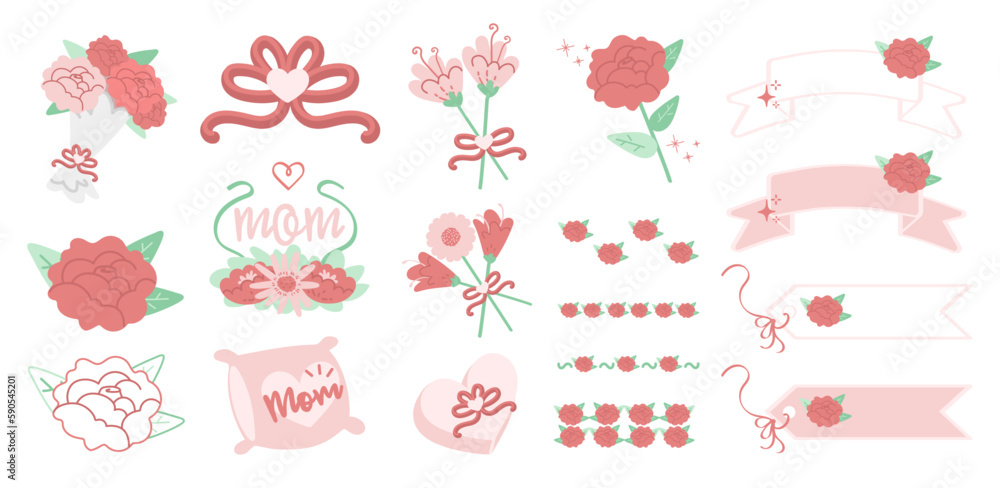 Set de ilustraciones dibujadas a mano para el día de la madre. Vector Set de ilustraciones dibujadas a mano para el día de la madre. Vector