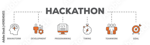 Hackathon icon - vector illustration . hackathon, brainstorm, development, programming, timing, speed, teamwork, goal, infographic, template, concept, banner, pictogram, icon set, icons
