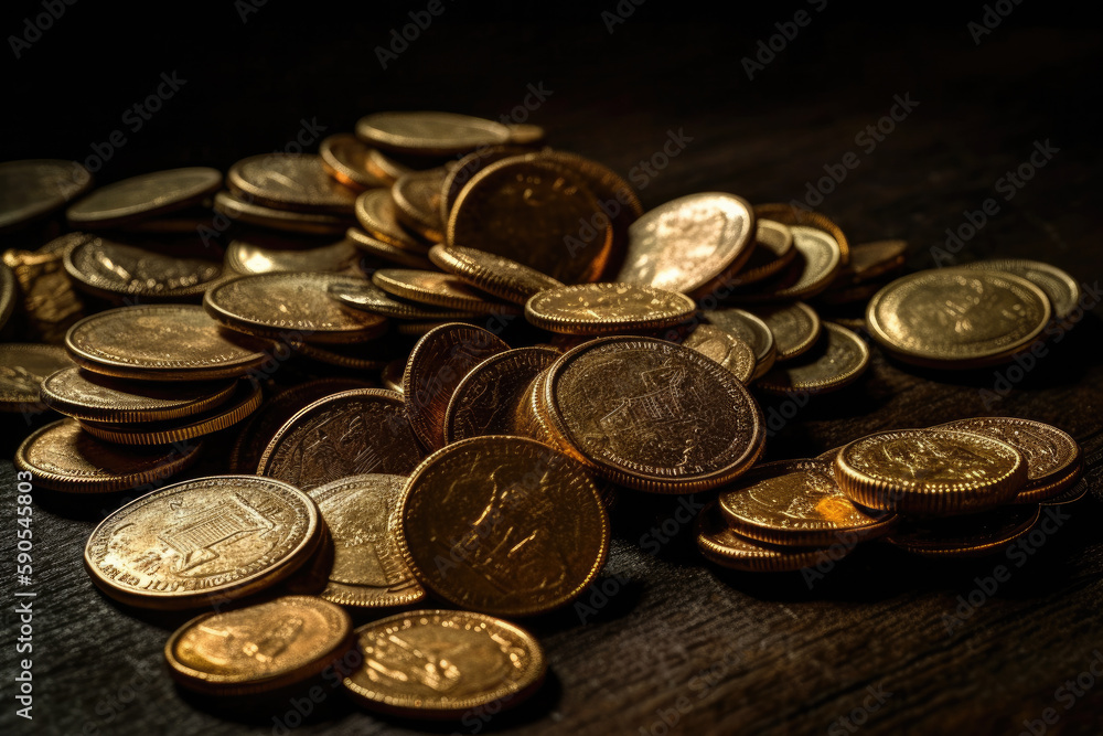 stack of coins created with Generative AI technology stack of coins created with Generative AI technology