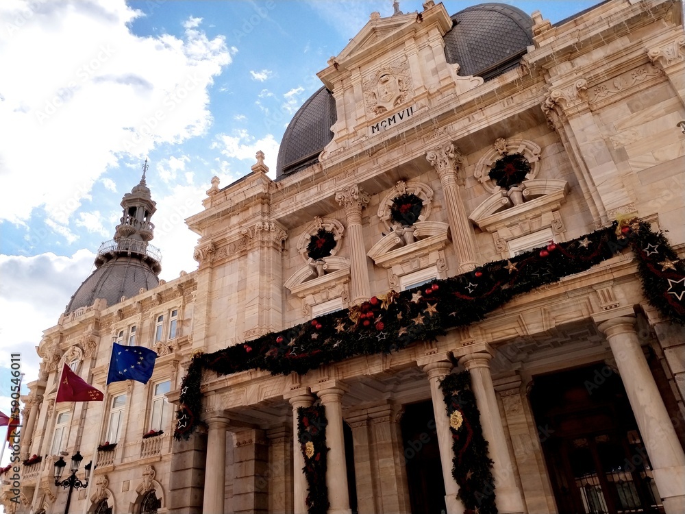 Fototapeta premium Cartagena Spain downtown buildings 