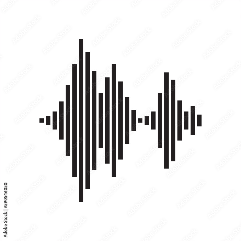Sound wave vector icon. Wave form flat sign design illustration. Equalizer wave symbol pictogram. UX UI icon Sound wave vector icon. Wave form flat sign design illustration. Equalizer wave symbol pictogram. UX UI icon