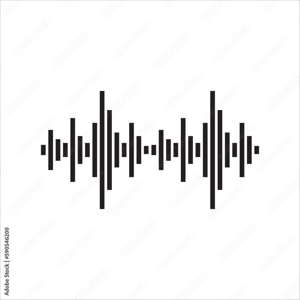 Sound wave vector icon. Wave form flat sign design illustration. Equalizer wave symbol pictogram. UX UI icon Sound wave vector icon. Wave form flat sign design illustration. Equalizer wave symbol pictogram. UX UI icon