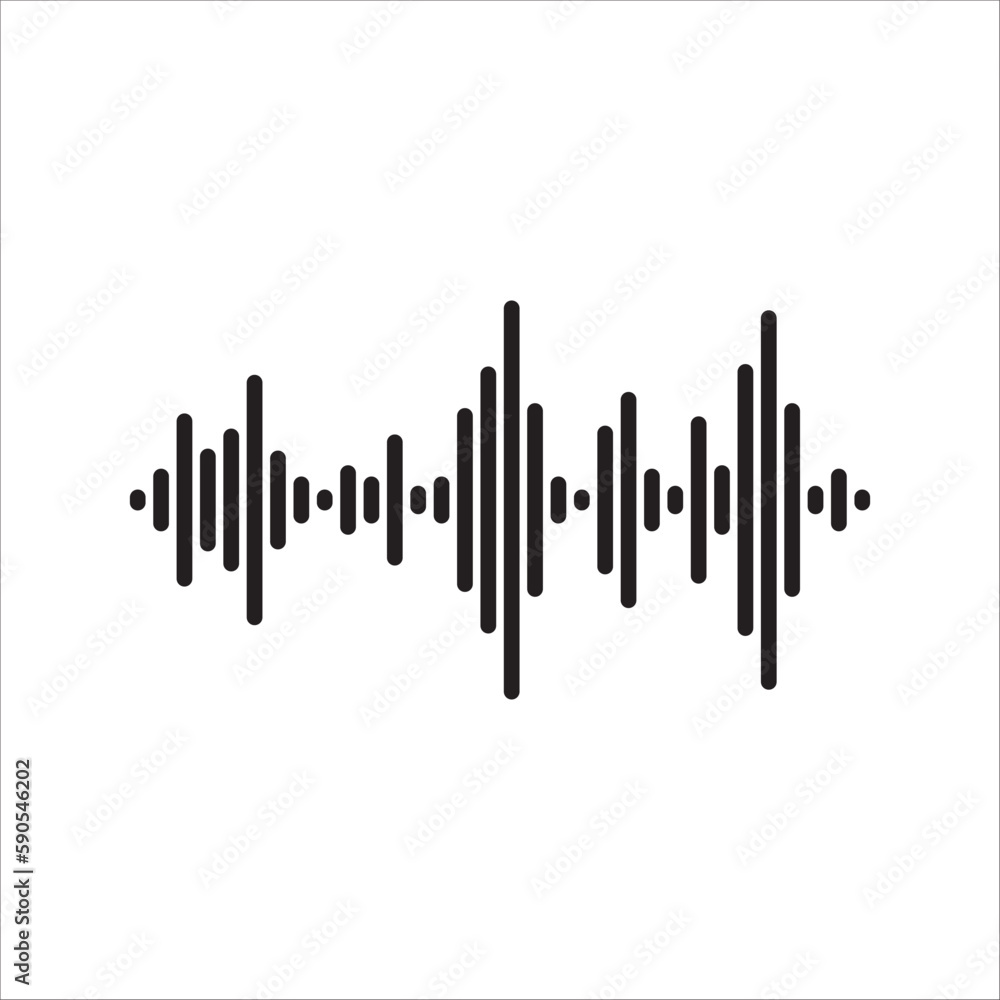 Sound wave vector icon. Wave form flat sign design illustration. Equalizer wave symbol pictogram. UX UI icon Sound wave vector icon. Wave form flat sign design illustration. Equalizer wave symbol pictogram. UX UI icon
