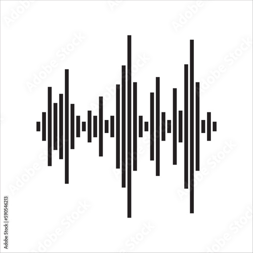 Sound wave vector icon. Wave form flat sign design illustration. Equalizer wave symbol pictogram. UX UI icon © Elchin