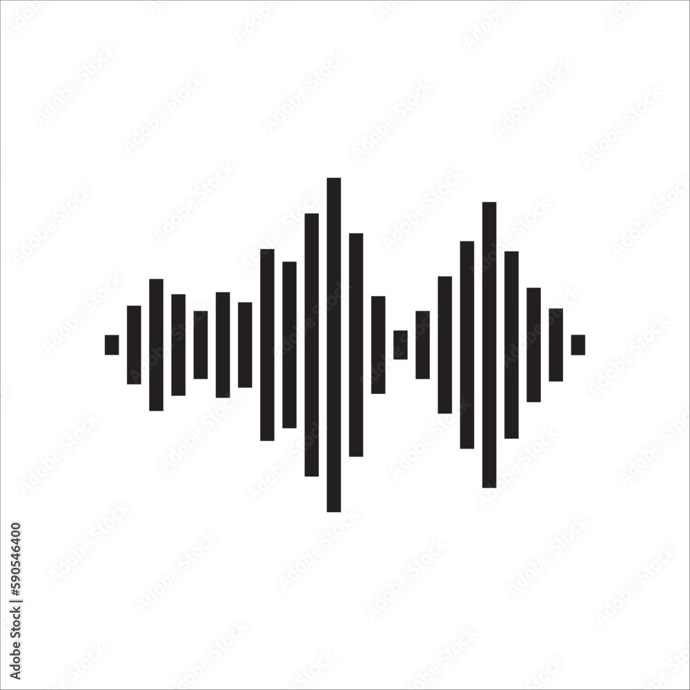 Sound wave vector icon. Wave form flat sign design illustration. Equalizer wave symbol pictogram. UX UI icon Sound wave vector icon. Wave form flat sign design illustration. Equalizer wave symbol pictogram. UX UI icon