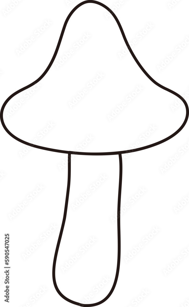 Mushroom icon. Mushroom coloring drawing. Line style mushroom. Mushroom icon. Mushroom coloring drawing. Line style mushroom.