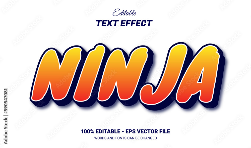 Fototapeta premium Ninja editable text effect style, anime style text