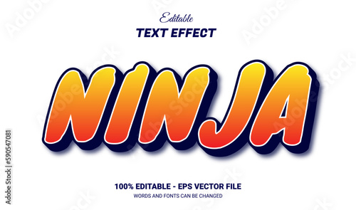 Ninja editable text effect style, anime style text