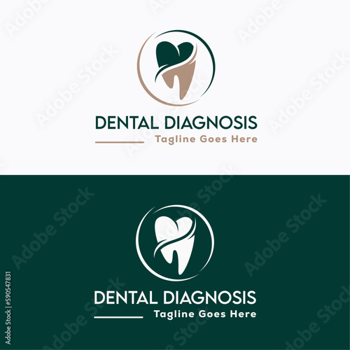 dental diagnosis logo, vintage and business logo design.