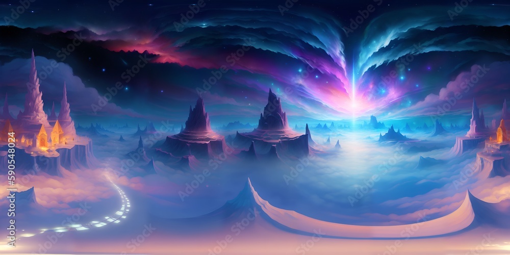 fantasy celestial realm landscape