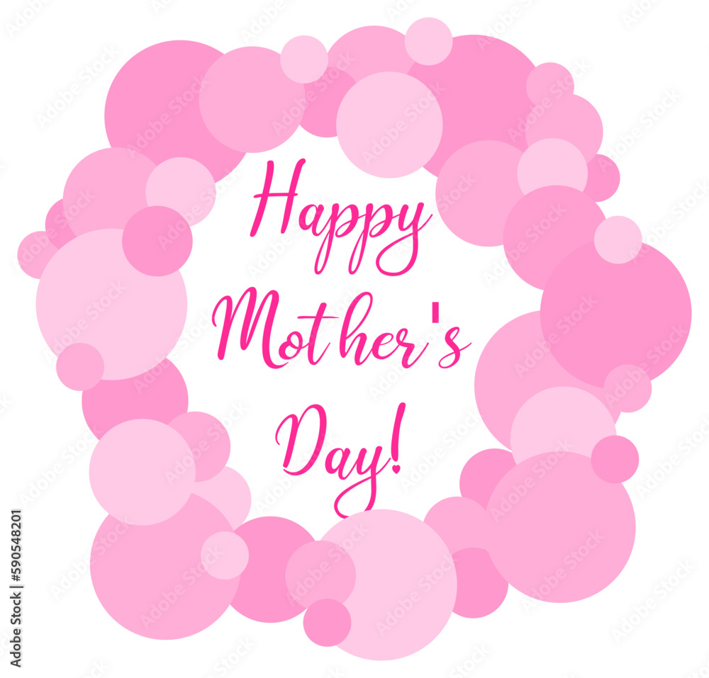 Mother's Day greetings with pink decorations. In the month of May celebrate Mother's Day every year. For that, this icon set can use as decorations.