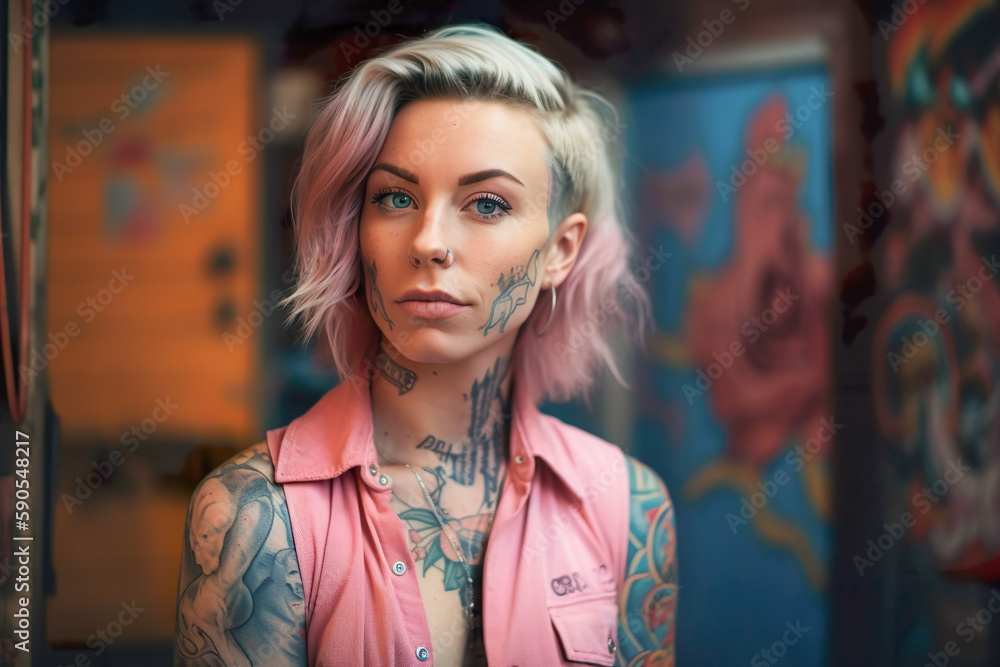 Vibrant Tattooed Beauty.
Generative AI Vibrant Tattooed Beauty.
Generative AI