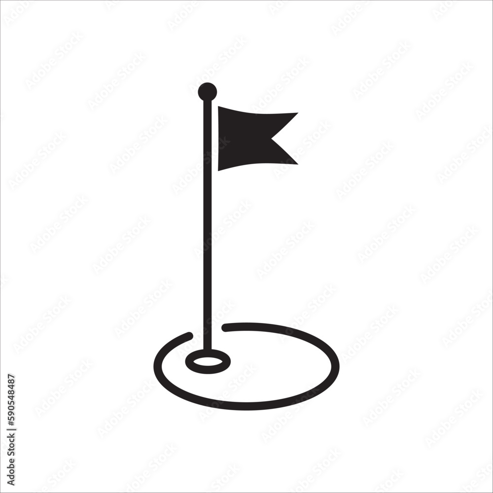 Golf flag vector icon. Golf flag flat sign design. Flag symbol pictogram. UX UI icon Golf flag vector icon. Golf flag flat sign design. Flag symbol pictogram. UX UI icon