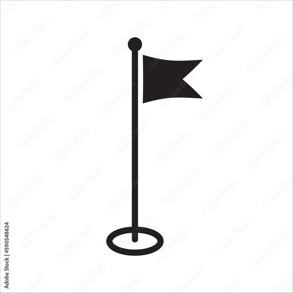 Golf flag vector icon. Golf flag flat sign design. Flag symbol pictogram. UX UI icon Golf flag vector icon. Golf flag flat sign design. Flag symbol pictogram. UX UI icon