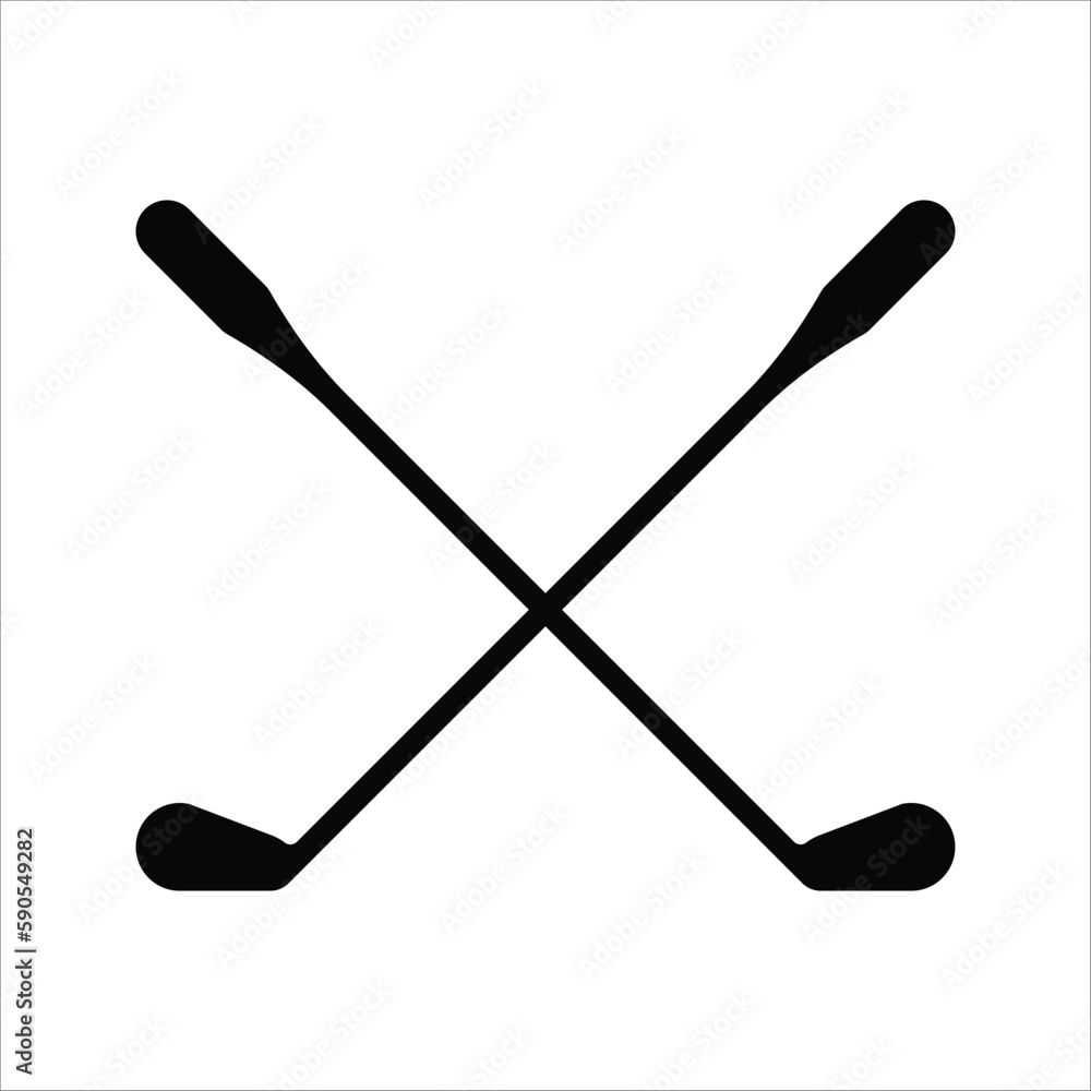 Golf club stick vector icon. Golf clubs flat sign design illustration. Golf stick symbol pictogram. UX UI icon Golf club stick vector icon. Golf clubs flat sign design illustration. Golf stick symbol pictogram. UX UI icon