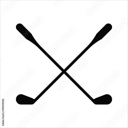 Golf club stick vector icon. Golf clubs flat sign design illustration. Golf stick symbol pictogram. UX UI icon