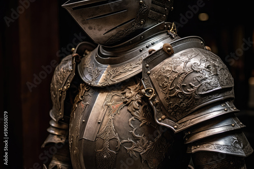 medieval knight in armor created with Generative AI technology