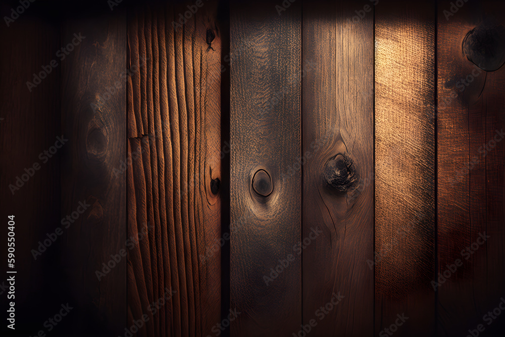 Dark wooden background, with a textured and natural feel, Generative AI
